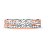 Photo of Marline 3/4 ct tw. Lab Grown Diamond Round Solitaire Bridal Set 10K Rose Gold [BR1404R-C000]