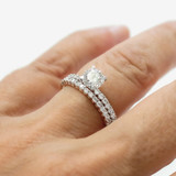 Photo of Keanu 1 ct tw. Lab Grown Diamond Round Solitaire Bridal Set 10K Rose Gold [BR1410R-L045]