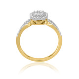 Photo of Morgan 3/4 Carat T.W. Diamond Cushion Cluster Bridal Set 14K Yellow Gold [BT431YE-C000]