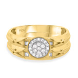 Photo of Nora 1/4 CT. T.W. Diamond Round Cluster Bridal Set 10K Yellow Gold [BR210Y-C000]