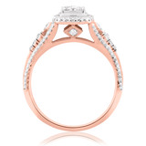 Photo of Dashiell 1 1/10 Carat T.W. Diamond Cushion Cluster Bridal Set 14K Rose Gold [BT201RE-C000]