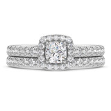Photo of Dmitri 2 1/5 Carat T.W. Diamond Cushion Solitaire Bridal Set 950 Platinum [BR5020P-U070]