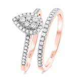 Photo of Harley 3/4 Carat T.W. Diamond Pear Cluster Bridal Set 10K Rose Gold [BR432R-C000]