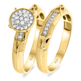 Photo of Nora 1/4 Carat T.W. Diamond Round Cluster Bridal Set 14K Yellow Gold [BR210Y-C000]