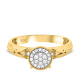 Photo of Nora 1/4 Carat T.W. Diamond Round Cluster Bridal Set 14K Yellow Gold [BT210YE-C000]