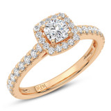 Photo of Dmitri 2 1/5 Carat T.W. Diamond Cushion Solitaire Bridal Set 14K Rose Gold [BT5020RE-U070]