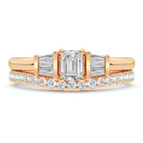 Photo of Javan 1 1/3 CT. T.W. Diamond Emerald Solitaire Bridal Set 14K Rose Gold [BR5007R-E070]