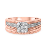 Photo of Evan 1/2 CT. T.W. Diamond Fancy Cluster Bridal Set 14K Rose Gold [BR435R-C000]