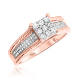 Photo of Evan 1/2 CT. T.W. Diamond Fancy Cluster Bridal Set 14K Rose Gold [BT435RE-C000]