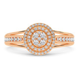 Photo of London 1/2 CT. T.W. Diamond Round Cluster Bridal Set 14K Rose Gold [BT5035RE-C000]