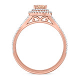 Photo of Chiffon 1 7/8 CT. T.W. Morganite and Diamond Matching Bridal Ring Set 14K Rose Gold [BT5047RE-C000]