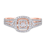 Photo of Declan 3/4 Carat T.W. Diamond Princess Cluster Bridal Set 14K Rose Gold [BT482RE-C000]