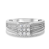 Photo of Evan 1/2 CT. T.W. Diamond Fancy Cluster Bridal Set 10K White Gold [BR435W-C000]