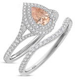 Photo of Chiffon 1 7/8 Carat T.W. Morganite and Diamond Matching Bridal Ring Set 14K White Gold [BR5047W-C000]