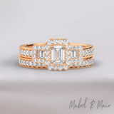 Photo of Sapphira 2 CT. T.W. Diamond Emerald Solitaire Bridal Set 14K White Gold [BR5012W-E090]