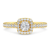 Photo of Dmitri 2 1/5 CT. T.W. Diamond Cushion Solitaire Bridal Set 14K Yellow Gold [BT5020YE-U070]