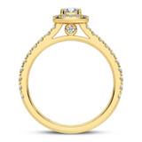 Photo of Dmitri 2 1/5 CT. T.W. Diamond Cushion Solitaire Bridal Set 14K Yellow Gold [BT5020YE-U070]