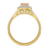Photo of Chiffon 1 7/8 CT. T.W. Morganite and Diamond Matching Bridal Ring Set 14K Yellow Gold [BT5047YE-C000]
