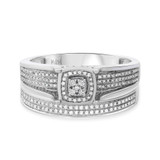 Photo of Casey 1/3 CT. T.W. Diamond Fancy Cluster Bridal Set 10K White Gold [BR429W-C000]