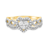 Photo of Ellen 1 1/10 Carat T.W. Diamond Heart Cluster Bridal Set 10K Yellow Gold [BR478Y-C000]
