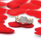 Photo of Ellen 1 1/10 Carat T.W. Diamond Heart Cluster Bridal Set 10K Yellow Gold [BR478Y-C000]