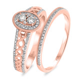 Photo of Zoey 1/2 Carat T.W. Diamond Oval Cluster Bridal Set 14K Rose Gold [BR208R-C000]