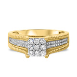 Photo of Evan 1/2 Carat T.W. Diamond Fancy Cluster Bridal Set 10K Yellow Gold [BT435YE-C000]