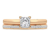 Photo of Trissa 1 1/2 CT. T.W. Diamond Princess Solitaire Bridal Set 14K Rose Gold [BR5022R-H095]