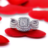 Photo of Shamir 1 Carat T.W. Princess Solitaire Bridal Set 10K Rose Gold [BR202R-P023]