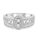 Photo of Zoey 1/2 CT. T.W. Diamond Oval Cluster Bridal Set 10K White Gold [BR208W-C000]