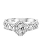 Photo of Zoey 1/2 CT. T.W. Diamond Oval Cluster Bridal Set 10K White Gold [BT208WE-C000]