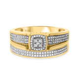 Photo of Casey 1/3 CT. T.W. Diamond Fancy Cluster Bridal Set 10K Yellow Gold [BR429Y-C000]