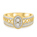 Photo of Zoey 1/2 Carat T.W. Diamond Oval Cluster Bridal Set 10K Yellow Gold [BR208Y-C000]