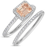 Photo of Madden 2 5/8 Carat T.W. Morganite and Diamond Matching Bridal Ring Set 950 Platinum [BR5049P-C000]