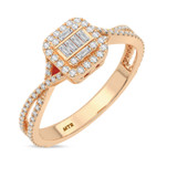 Photo of Margot 3/4 CT. T.W. Diamond Fancy Cluster Bridal Set 14K Rose Gold [BT493RE-C000]