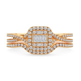 Photo of Margot 3/4 CT. T.W. Diamond Fancy Cluster Bridal Set 14K Rose Gold [BR493R-C000]