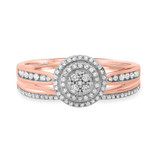 Photo of Sinead 1/2 CT. T.W. Diamond Round Cluster Bridal Set 10K Rose Gold [BR430R-C000]