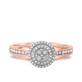 Photo of Sinead 1/2 CT. T.W. Diamond Round Cluster Bridal Set 10K Rose Gold [BT430RE-C000]