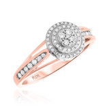 Photo of Sinead 1/2 CT. T.W. Diamond Round Cluster Bridal Set 10K Rose Gold [BT430RE-C000]