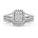 Photo of Clarie 3/4 Carat T.W. Diamond Fancy Cluster Bridal Set 10K White Gold [BR479W-C000]