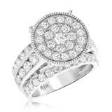 Photo of McKenzie 3 3/4 Carat T.W. Diamond Round Cluster Bridal Set 10K White Gold [BT437WE-C000]