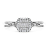 Photo of Margot 3/4 CT. T.W. Diamond Fancy Cluster Bridal Set 10K White Gold [BT493WE-C000]