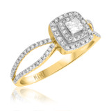 Photo of Shamir 1 CT. T.W. Diamond Princess Solitaire Bridal Set 10K Yellow Gold [BT202YE-P023]