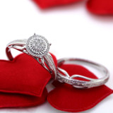 Photo of Eames 3/8 CT. T.W. Round Cluster Bridal Set 10K Rose Gold [BR209R-C000]