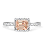 Photo of Madden 2 5/8 CT. T.W. Morganite and Diamond Matching Bridal Ring Set 14K White Gold [BT5049WE-C000]