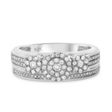 Photo of Shelby 3/4 CT. T.W. Diamond Fancy Cluster Bridal Set 14K White Gold [BR433W-C000]