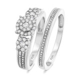 Photo of Shelby 3/4 CT. T.W. Diamond Fancy Cluster Bridal Set 14K White Gold [BR433W-C000]