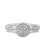 Photo of Sinead 1/2 CT. T.W. Diamond Round Cluster Bridal Set 10K White Gold [BT430WE-C000]
