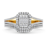 Photo of Clarie 3/4 Carat T.W. Diamond Fancy Cluster Bridal Set 10K Yellow Gold [BR479Y-C000]