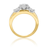Photo of Shelby 3/4 CT. T.W. Diamond Fancy Cluster Bridal Set 10K Yellow Gold [BT433YE-C000]